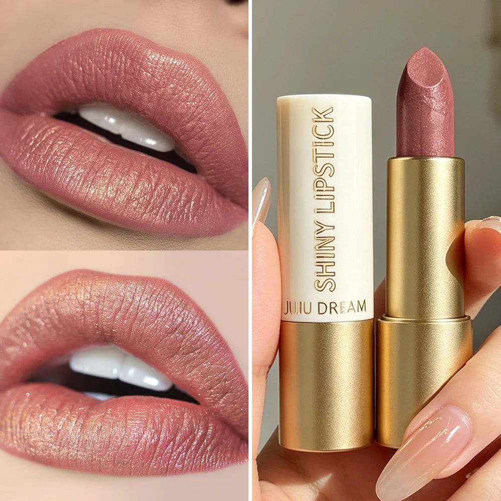 JUJU Dream Shimmer Metallic Lipstick – Long-Lasting Moisturizing Metallic Shimmer Lipstick HIP