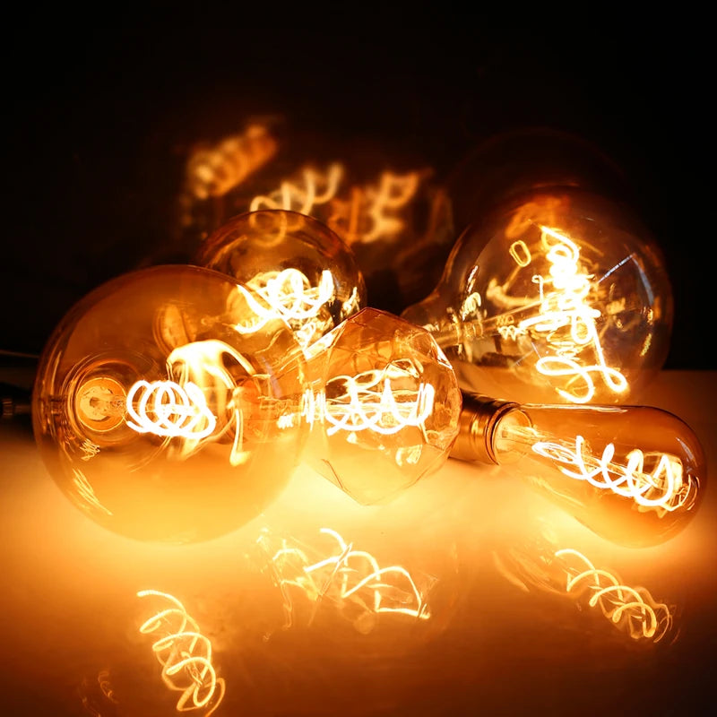 Retro LED Spiral Filament Bulb E14/E27 4W Vintage Edison Lamp LED Filament Bulb HIP