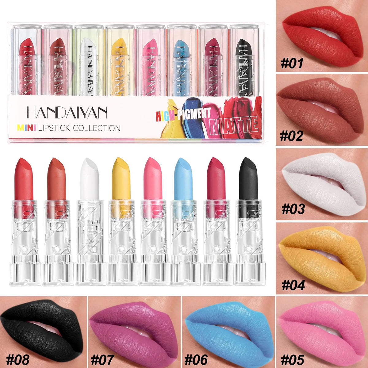 8-Piece Halloween Matte Lipstick Set – Face & Body Paint Halloween Lipstick Set HIP Lipstick Set 1.68gx8PCS Full Size