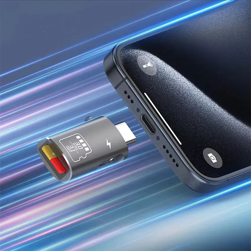 USB-C Micro SD Card Reader + PD Charging Adapter | OULLX USB-C Card Reader HIP