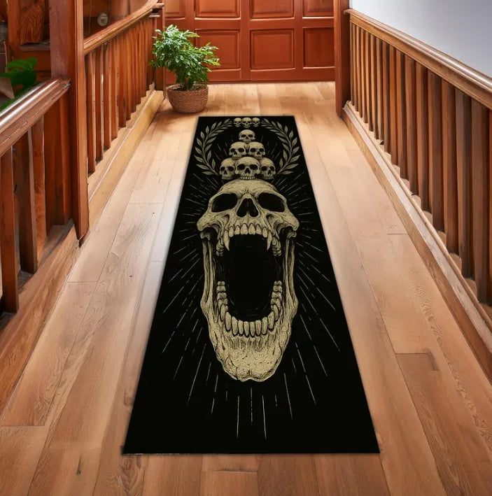 Gothic Skull Runner Rug – Non-Slip Washable Hallway Mat Hallway Runner Rug HIP 4 40x120cm-Felt