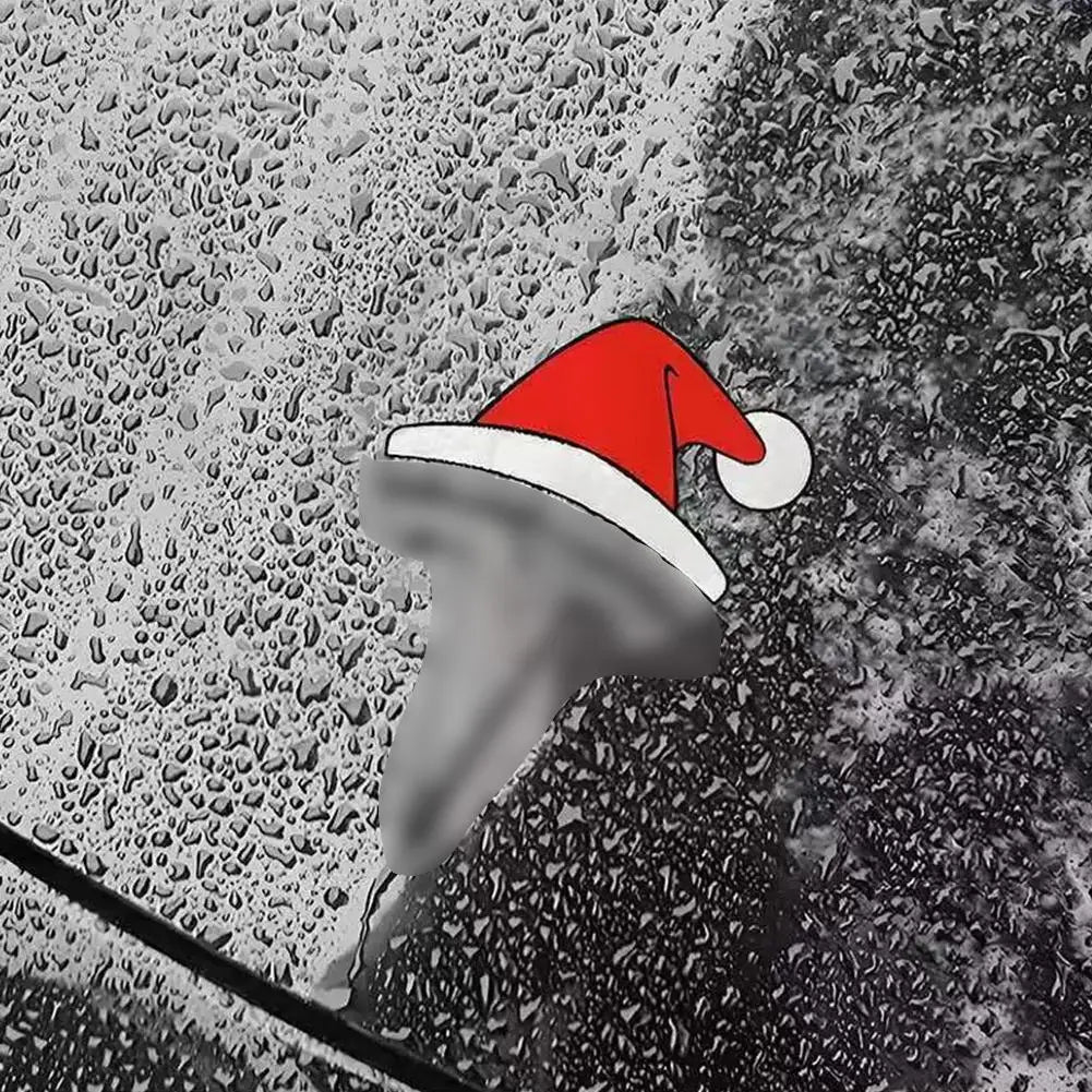 1/3/5PCS For Tesla Y Juniper Car Creative Christmas Hat Sticker Glass Window Christmas Santa Decoration for Tesla Accessories HIP