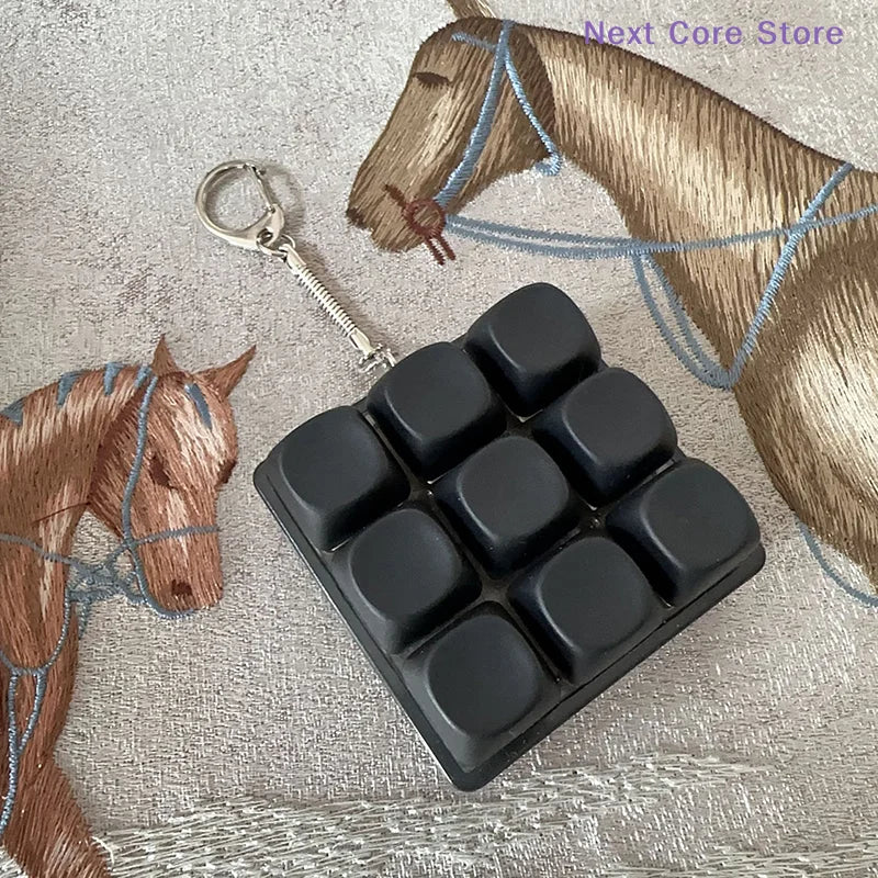 9-Key Mechanical Fidget Keychain | Keyboard Switch Tester Toy Fidget Keychain Toy HIP