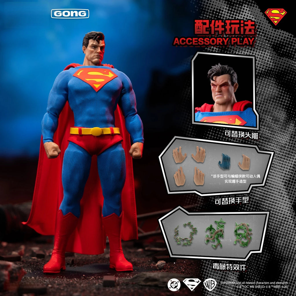 GONG DC Batman Hush Superman 1/12 Action Figure | Bruce Wayne Collectible Action Figure HIP B