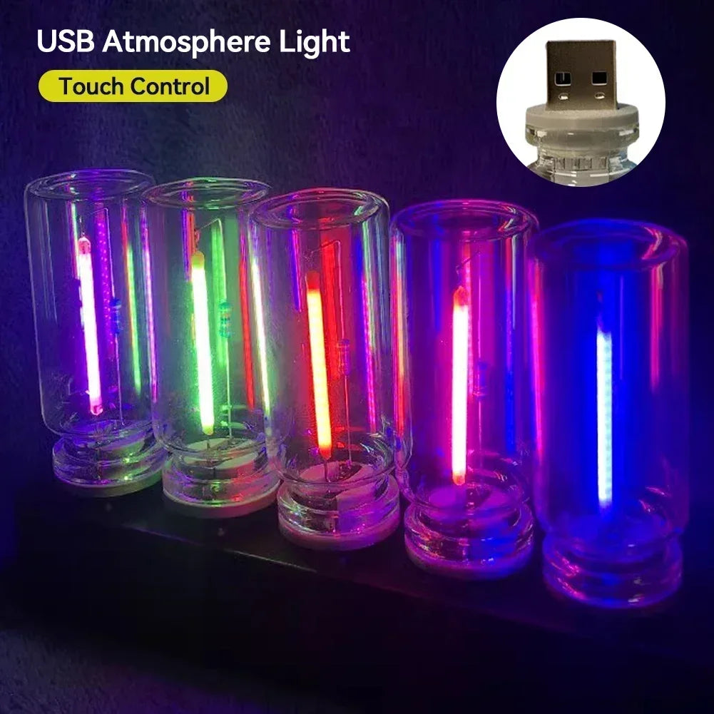 USB Touch Control LED Night Light Atmosphere Light Edison Bulb Incandescent Lamp LED Filament Light Bulb Bedroom Decoration DIY HIP