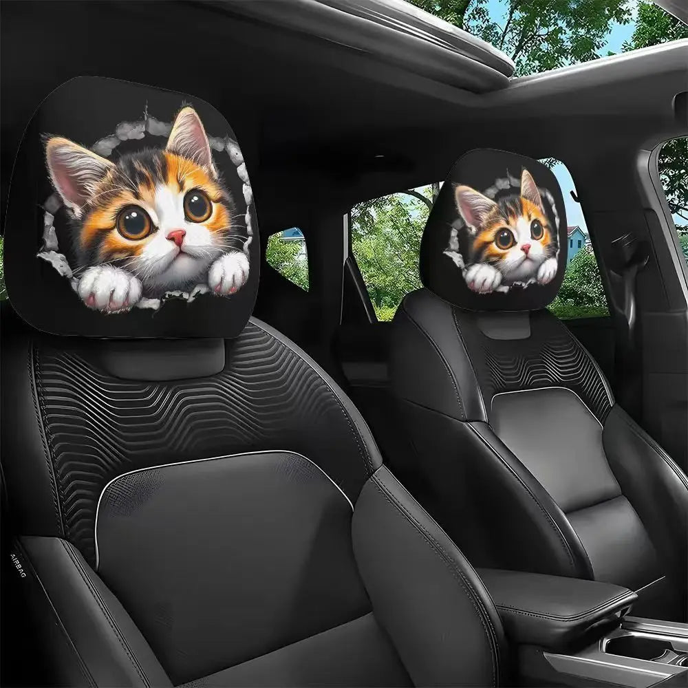 2-Pack Santa Claus Car Seat Headrest Covers – Festive Fit Car Seat Cover HIP