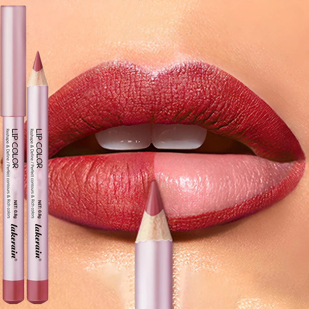 1/4Pc Mini Waterproof Matte Lipliner Pencil Pink Brown Contour Tint Lipstick Lasting Non-stick Cup Moisturising Lips Makeup Kit HIP 02-1Pc