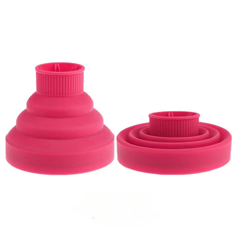 Universal Silicone Hairdryer Diffuser Cover Hair Curl Diffuser Foldable Curly Hair Drying Blower Barber Styling Accessories Tool HIP pink