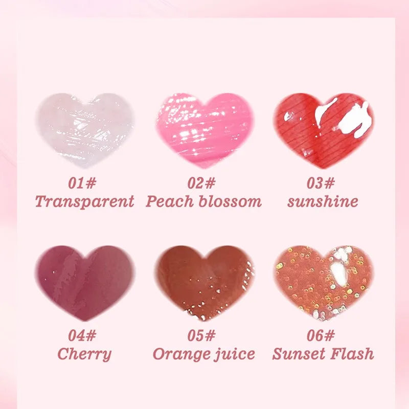 6PCS Moisturizing Lip Gloss Transparent Lip Oil Hydrating Lip Glaze Lip Plumper Hydrating Make Up Liquid Lipstick Lips Cosmetics HIP