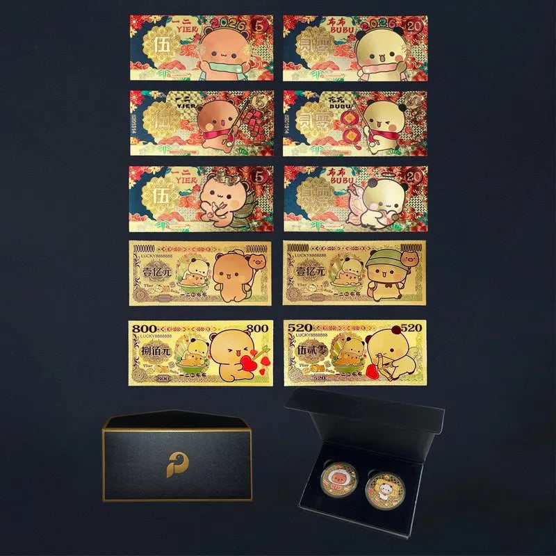 Panda Bubu & Yier Commemorative Collector's Coin Gift Collectible Coin HIP