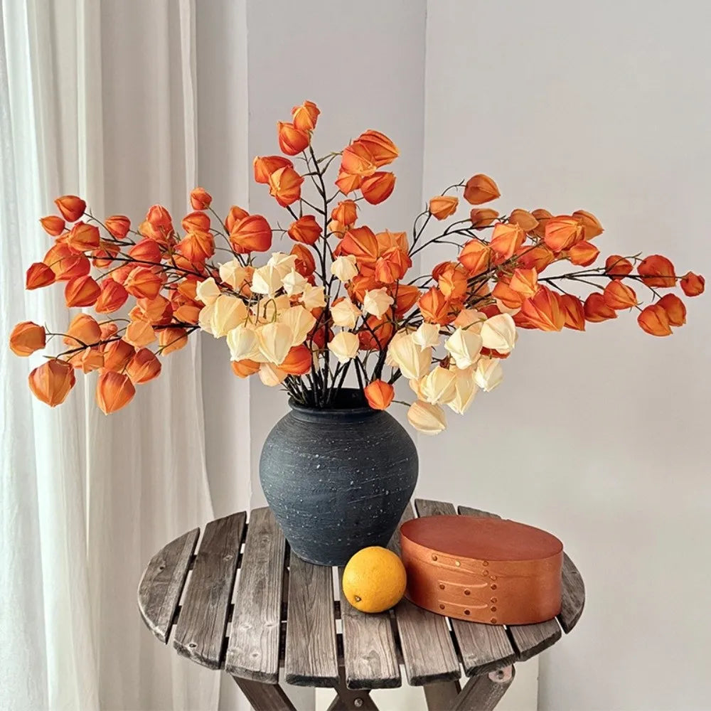 60cm Artificial Lantern Flower Bouquet – Decorative Fake Stems Artificial Flower Stems HIP