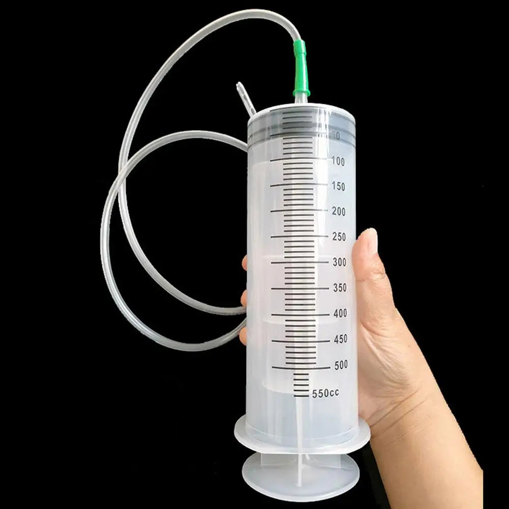 100/300/550ml Large Capacity Syringe Syringe Reusable Pump Measuring 1.3m Tube Pet Feeding Big Syringe Liquid Enema Glue Filling HIP