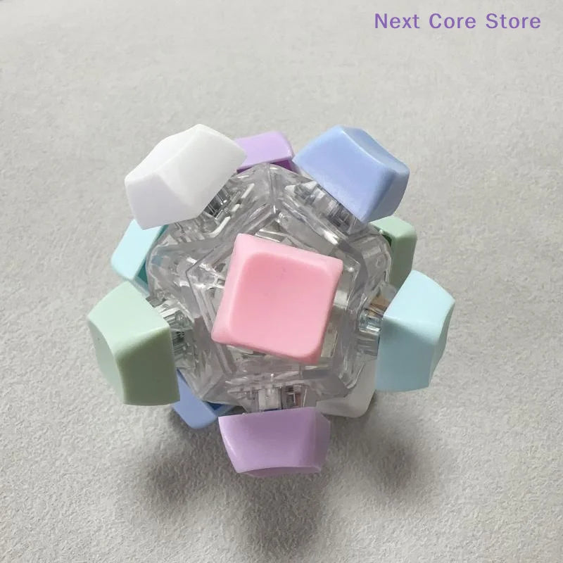 12-Key LED Fidget Keyboard Keychain Clicker Desk Toy Fidget Desk Toy HIP