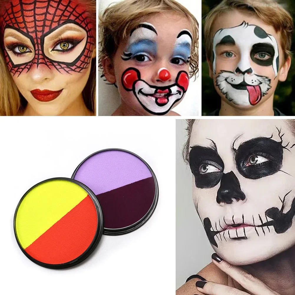 Halloween Makeup Facial Paint Cosplay Supplies Festival Party DIY Cosplay Decor 30g Double Color Water Based Body Face Paint HIP
