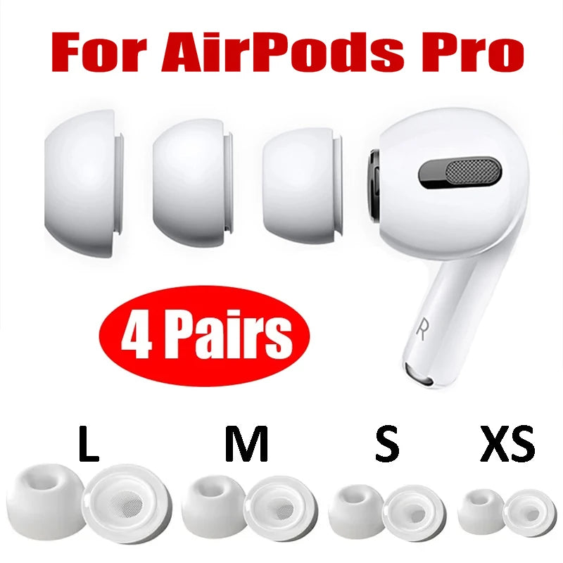 Silicone Ear Tips for AirPods Pro 1 & 2 – XS/S/M/L Sizes Earbud Ear Tips HIP