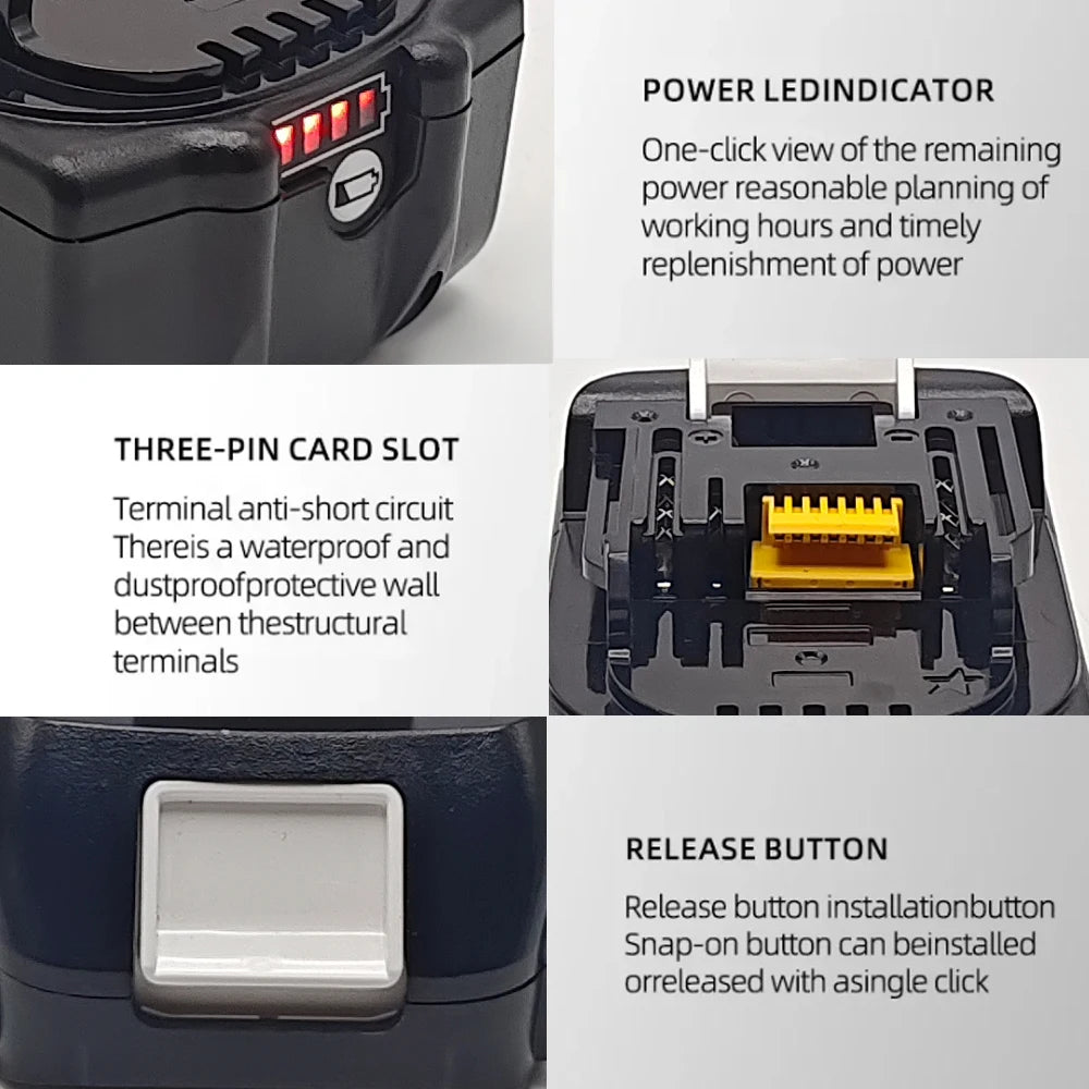 Makita 18V 5Ah BL1850B Li-Ion Battery – Fits BL1860 BL1840B Power Tool Battery HIP