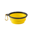 Collapsible Silicone Dog Bowl with Carabiner – Travel Pet Bowl Collapsible Pet Bowl HIP C274-Yellow 1pcs 350ml
