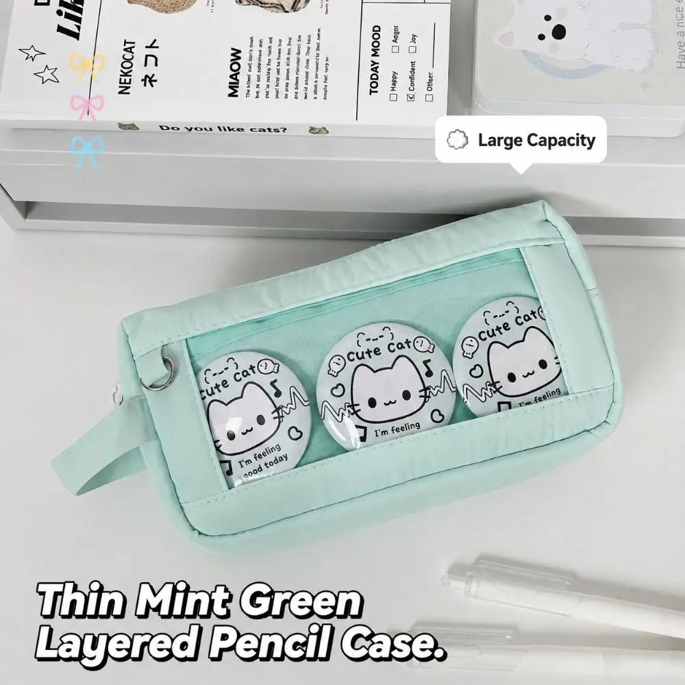 Large Capacity Pencil Case with Clear Window – Ita Style Pouch Pencil Case Pouch HIP