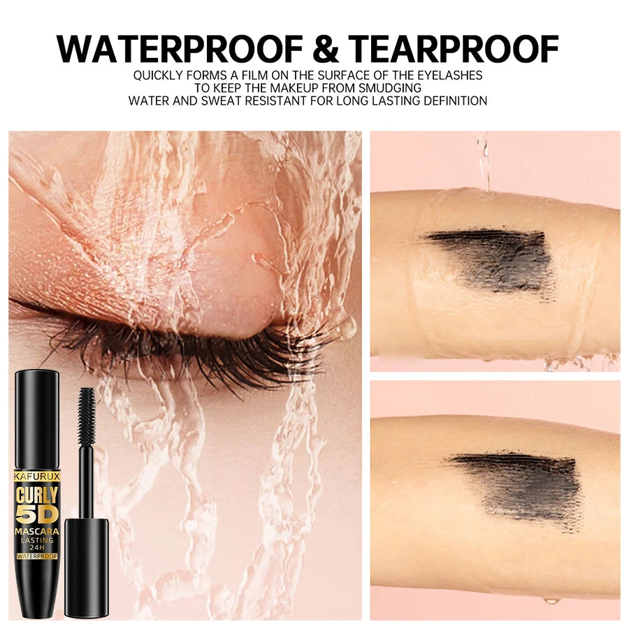 5D Black Waterproof Mascara Lengthens Eyelashes Extension Thick Silk Fiber Mascara Female Makeup Eye Cosmetics Tools for Gifts HIP