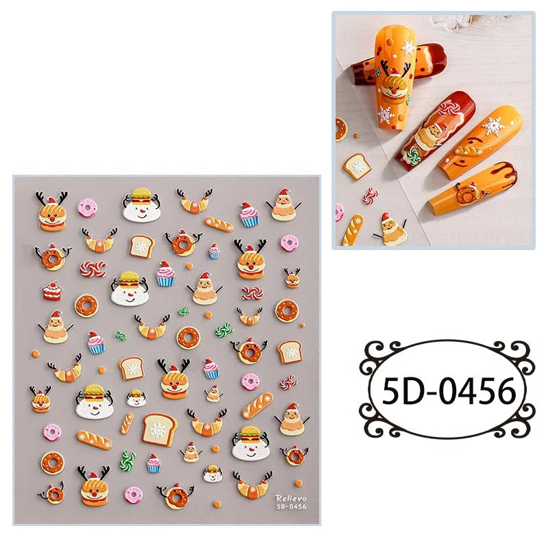 5D Embossed Nail Art Stickers – Waterproof DIY Decals | HIP