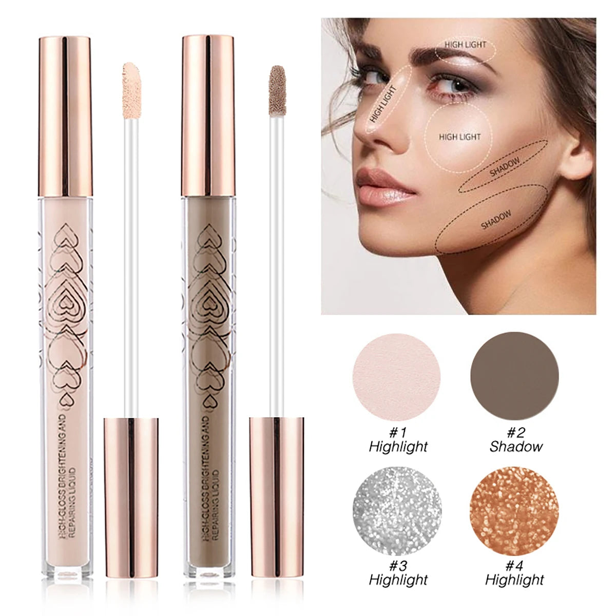 HISYI Highlighter Stick – Liquid Shadow, Contour & Concealer Highlighter Makeup Stick HIP