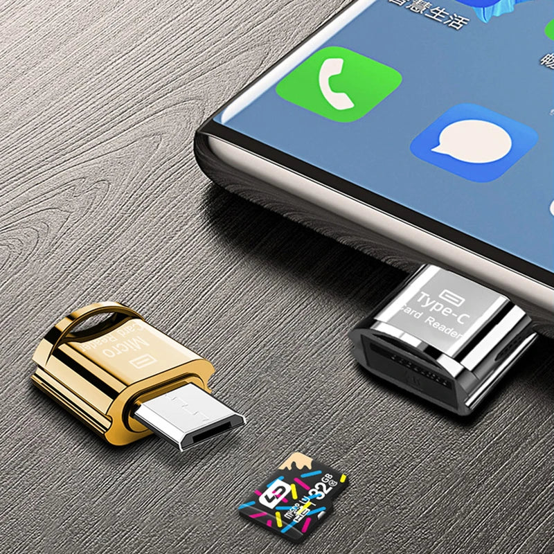 Type-C & Micro USB SD TF Card Reader – OTG Adapter Memory Card Reader HIP