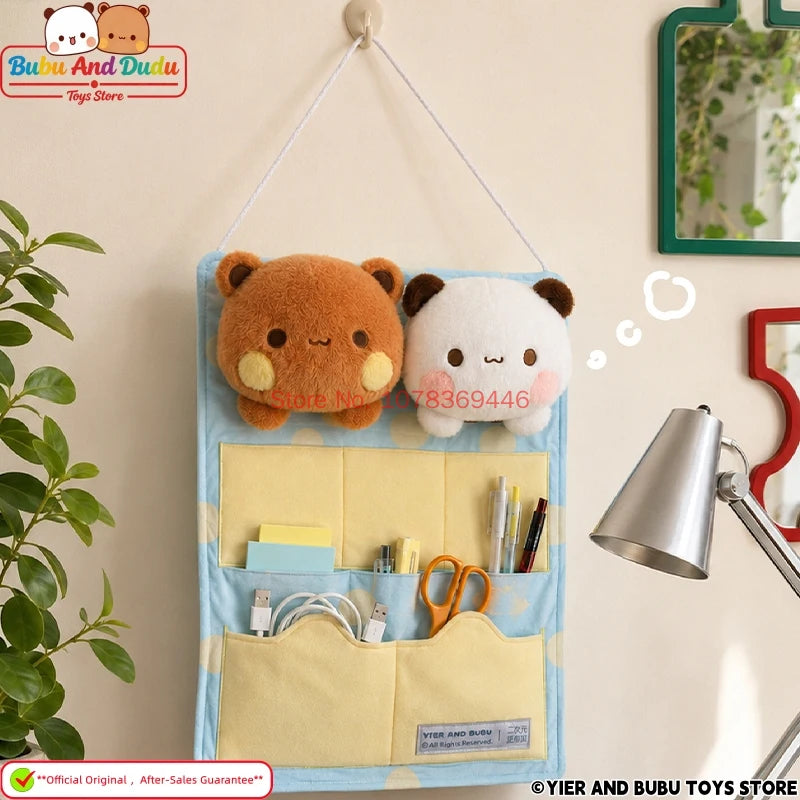Bubu & Dudu Panda Plush Wall-Mounted Hanging Storage Bag Plush Hanging Organizer HIP