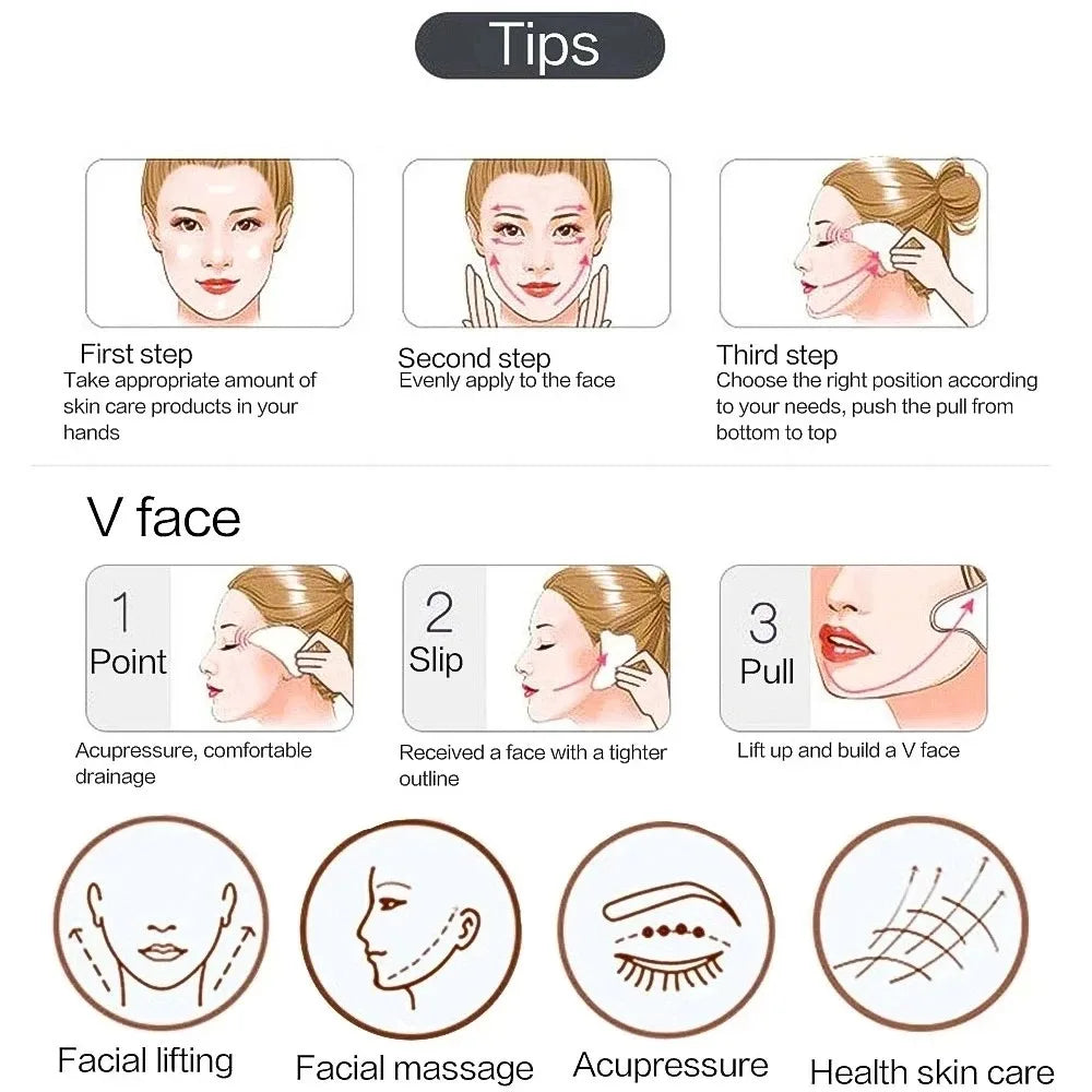 Rose Quartz Resin Gua Sha Face Sculpting Massage Tool Gua Sha Massage Tool HIP