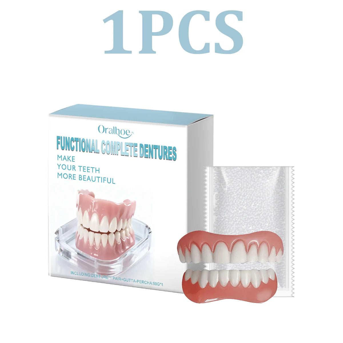 Temporary Denture Repair Kit – Moldable Resin Upper & Lower Denture Repair Kit HIP 1PCS