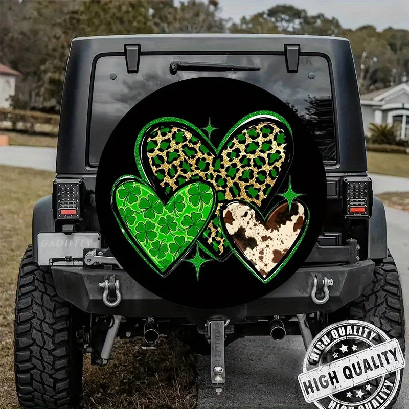 St. Patrick's Day Tire Cover – Polyester, Fits RV SUV Truck Spare Tire Cover HIP