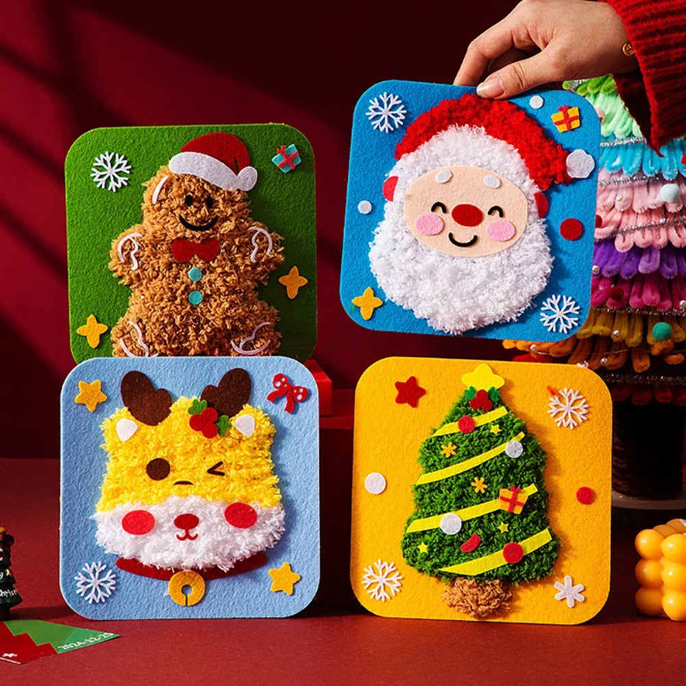 Christmas Sewing Kit Non-Woven Fabric Beginner Friendly Handicrafts DIY Embroidery Kit Fun Threading Christmas Sewing Projects HIP