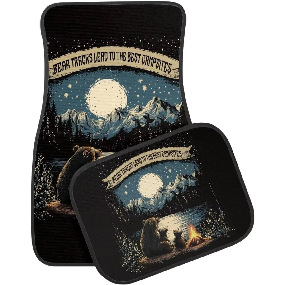 Camping Bear Car Floor Mats – Waterproof All-Weather Set Car Floor Mats HIP
