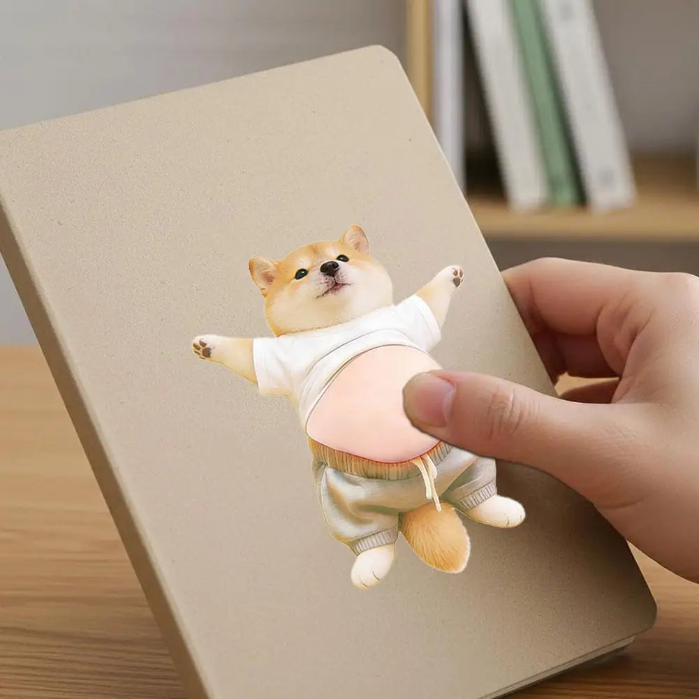 Funny Shiba Inu Car Door Anti-Collision Strips Silicone 3D Butt Protection Stickers Cute Cartoon Decorative Auto Accessories HIP
