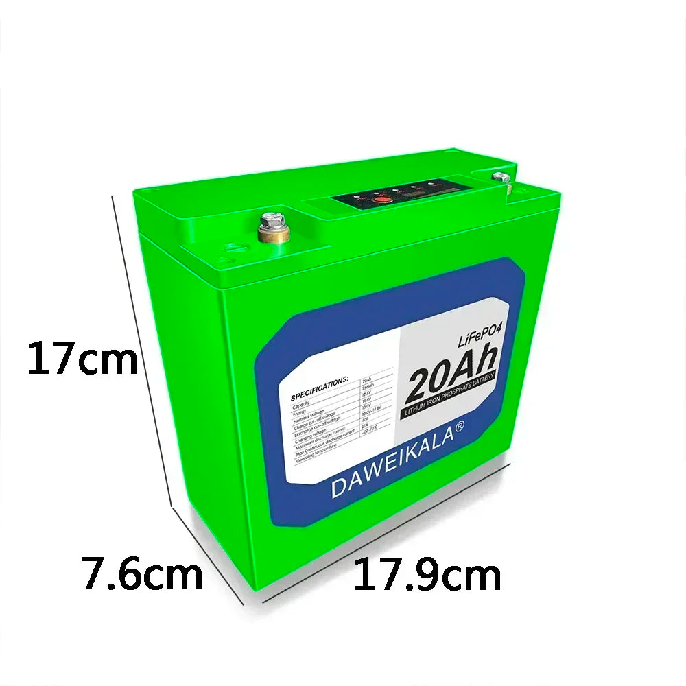 12V 20Ah LiFePO4 Deep Cycle Battery with BMS & Display LiFePO4 Battery HIP