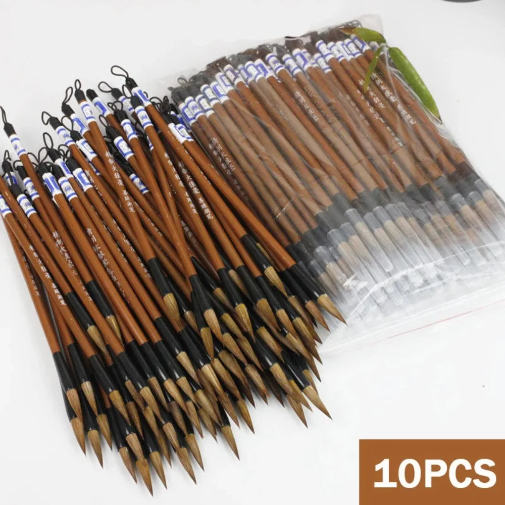 10-Piece Chinese Calligraphy Brush Set – Bamboo & Wolf Hair Calligraphy Brush Set HIP