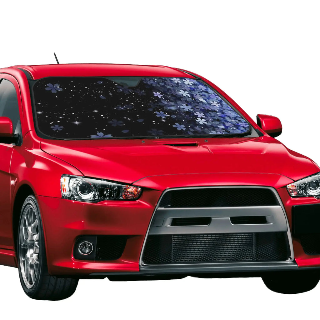 Blue Cherry Blossom Car Sunshade – UV Block Windshield Protector Car Windshield Sunshade HIP