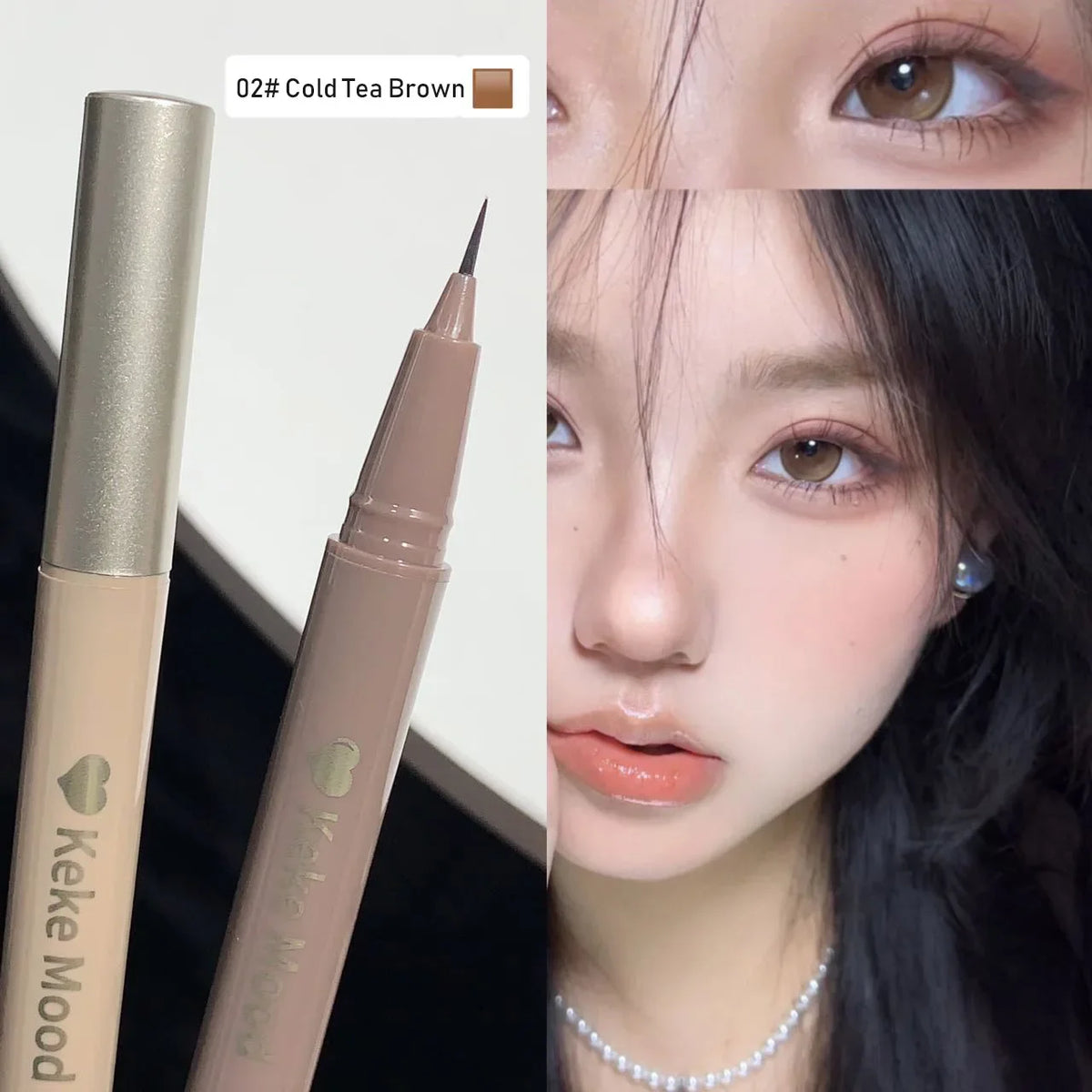 0.01mm Ultra-thin Waterproof Liquid Glitter Eyeliner Korean Makeup for Women Quick Dry Lying Silkworm Lower Eyelash Pen Cosmetic HIP 02
