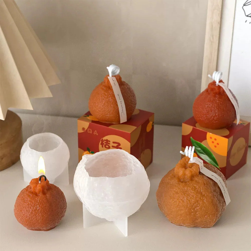 Creative Fruit Shape Resin Mold 3D Simulation Lemon Orange Fruit Silicone Mold DIY Home Ornament Aromatherapy Candle Making Mold HIP