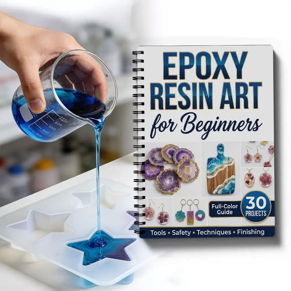 Epoxy Resin Art Handbook – 30 Beginner DIY Projects Craft Tutorial Book HIP