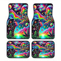 4-Piece Psychedelic Alien Hippie Car Floor Mats | Non-Slip Car Floor Mats HIP 1