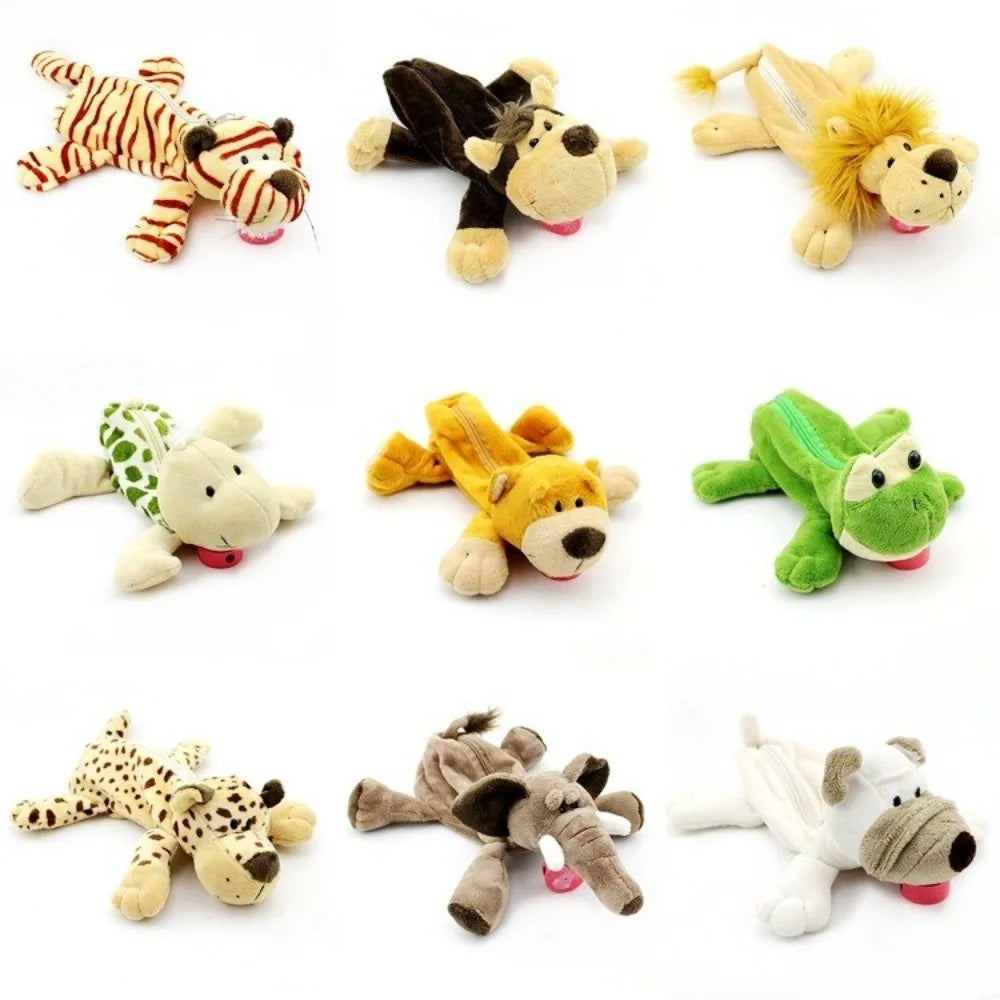 Kawaii Plush Animal Pencil Case – Large Capacity Stationery Bag Plush Pencil Case HIP