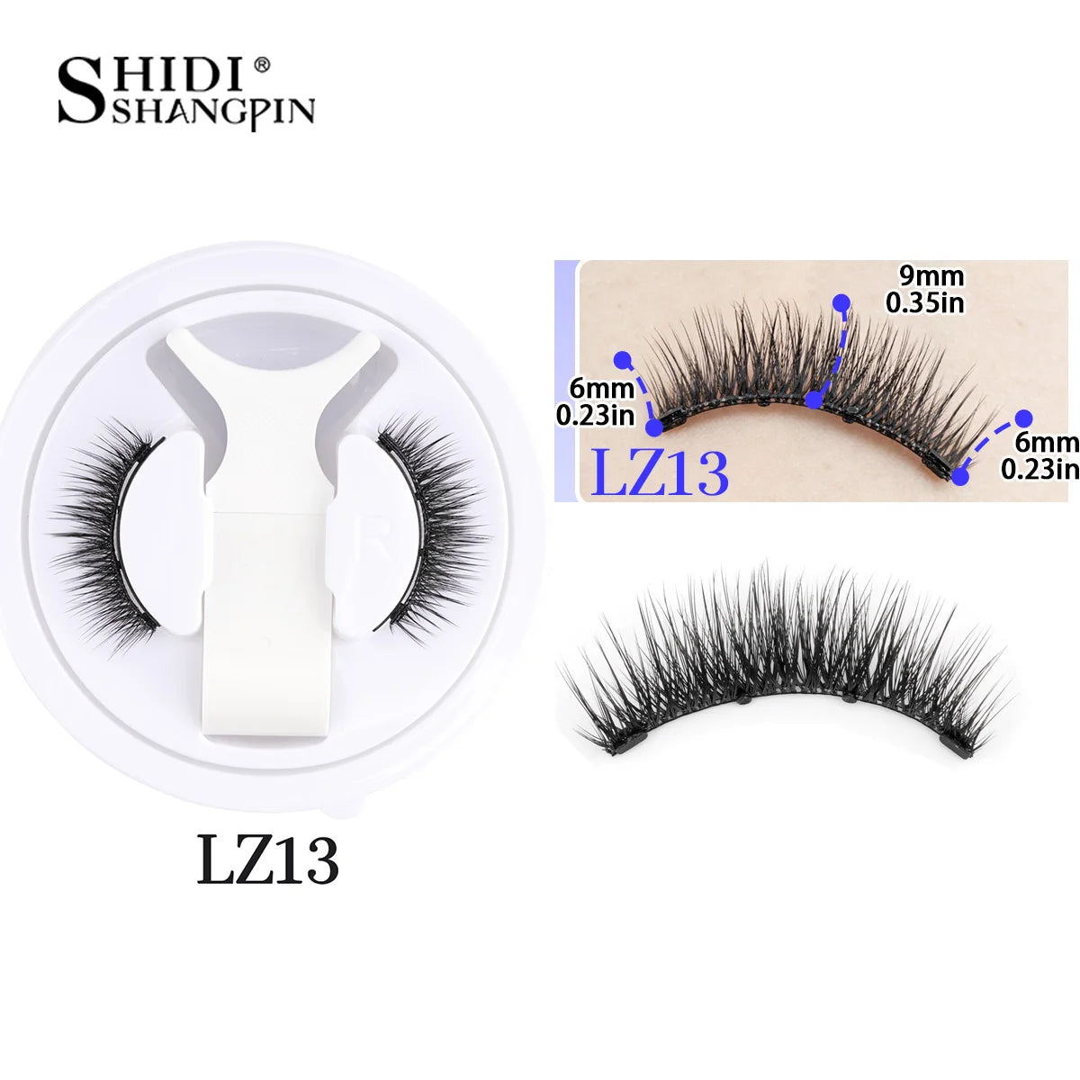 SHIDISHANGPIN 1 Pair Reusable Magnetic Eyelashes Tweezers Set Handmade 3D Natural False Eyelashes and Magnetic Tweezers Set HIP LZ13