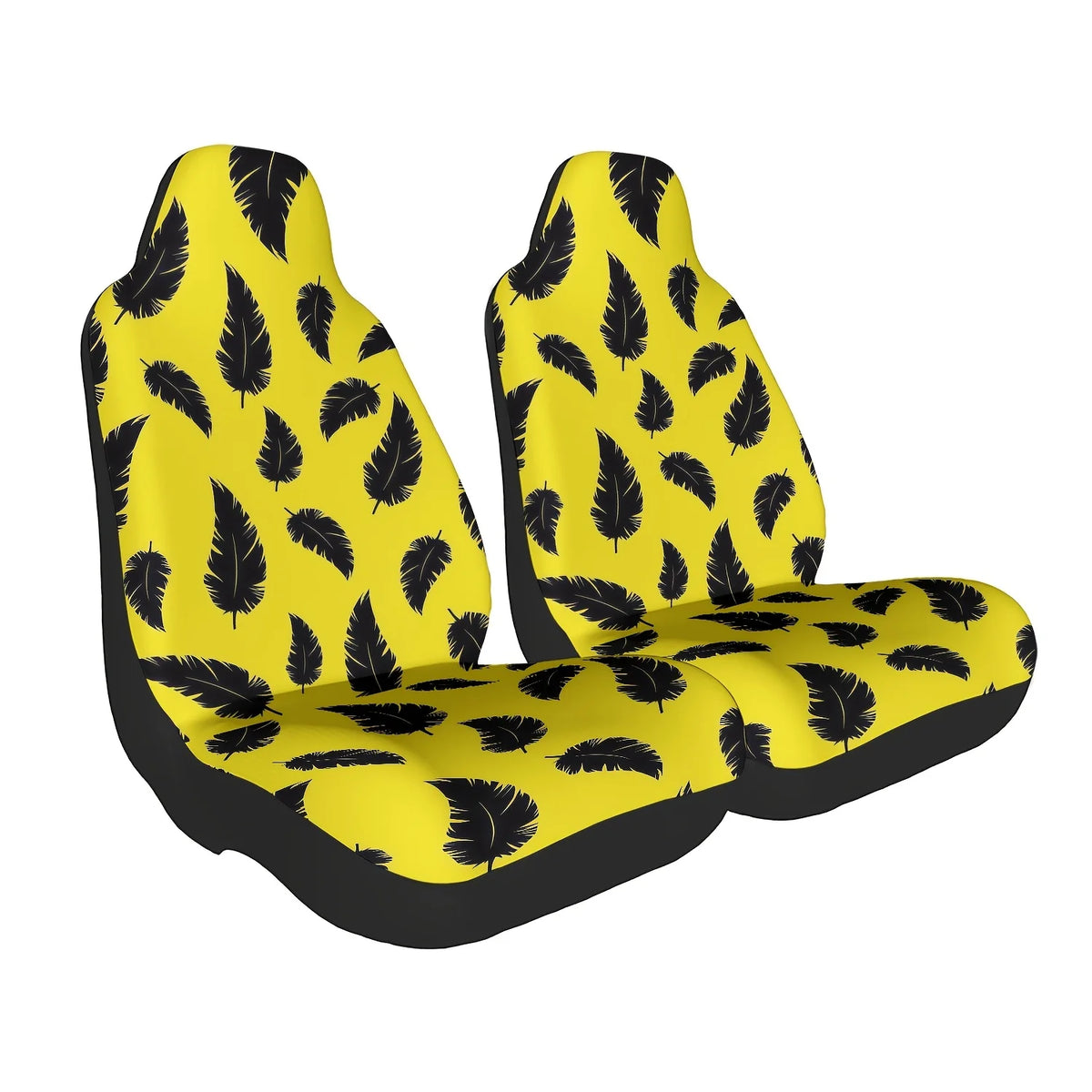 Black Feather Yellow Print Car Seat Cover – Easy Install Car Seat Cover HIP