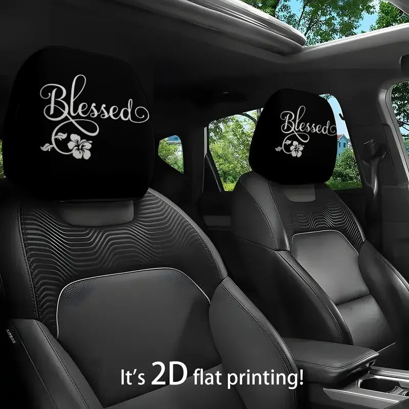 2-Pack Floral Printed Car Headrest Covers – All-Season Protectors Car Headrest Cover HIP