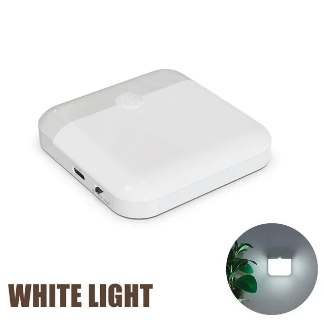 Motion Sensor LED Night Light – USB-C Rechargeable Square Lamp Motion Sensor Night Light HIP 1Pcs Cold White 5600K