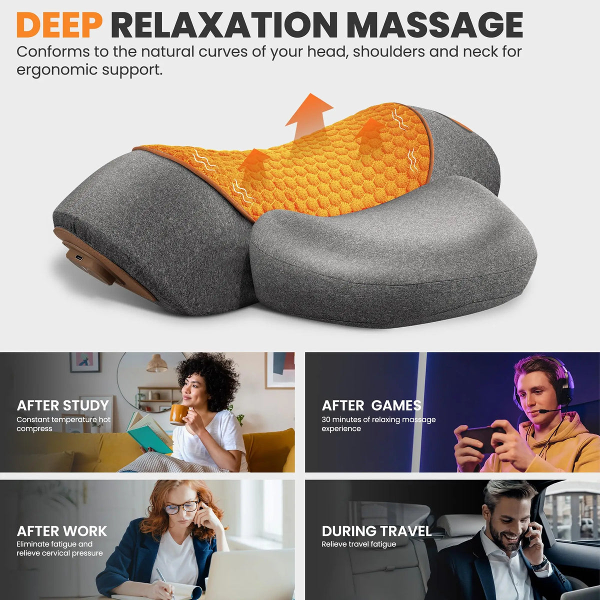 Electric Neck Massager Pillow – Heat & Vibration Support Neck Massager Pillow HIP