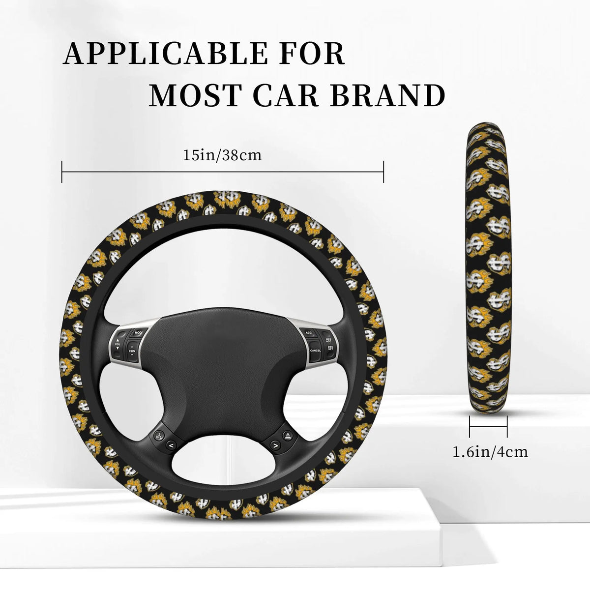 Bat Graphic Neoprene 15" Steering Wheel Cover | Non-Slip SUV Steering Wheel Cover HIP