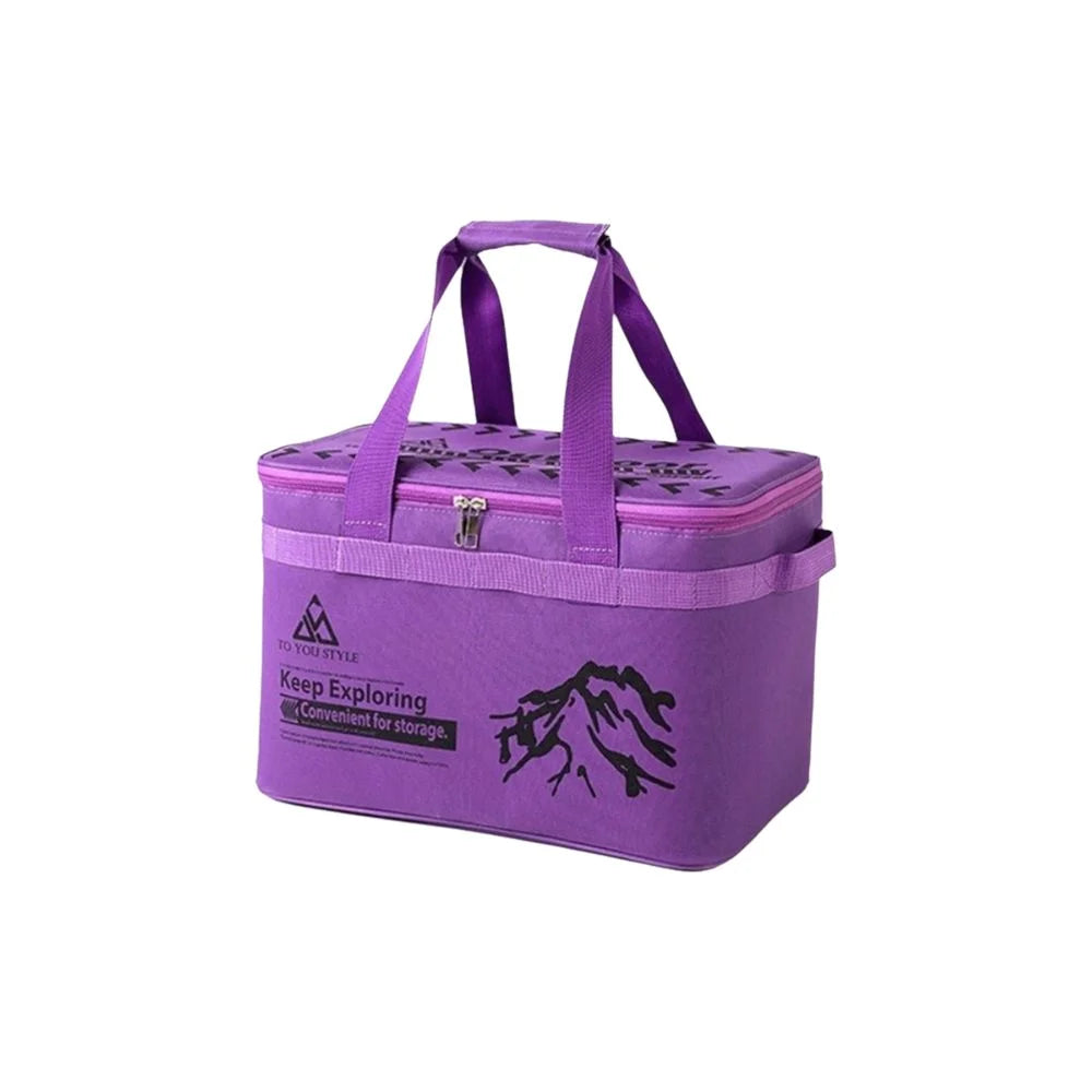 22L Waterproof Camping Storage Bag – Foldable Outdoor Organizer Camping Storage Bag HIP Purple-A