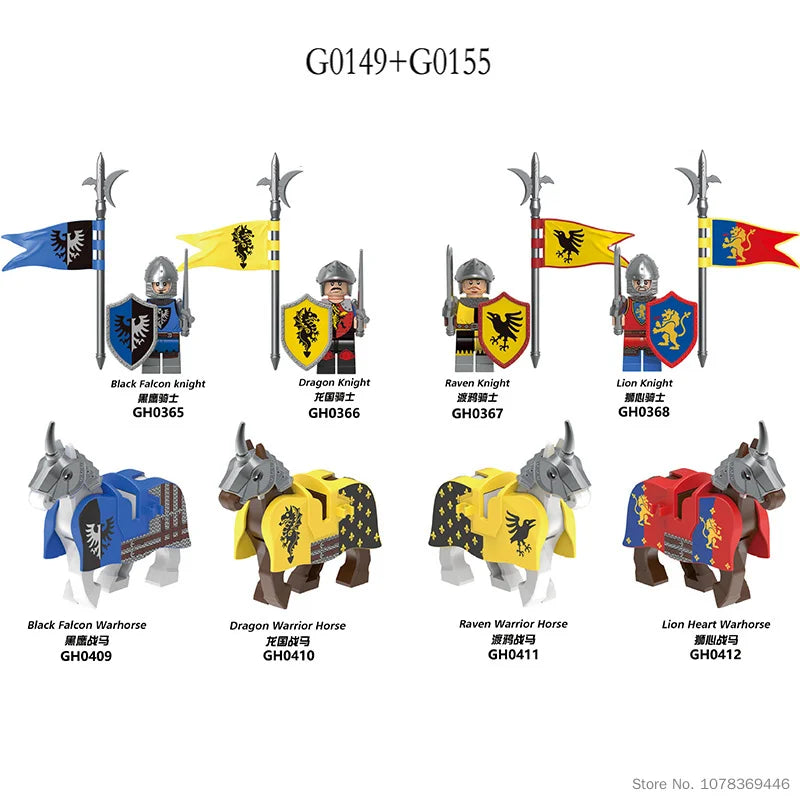 Medieval Lion Knight & War Horse Assembly Action Figure Assembly Action Figure HIP