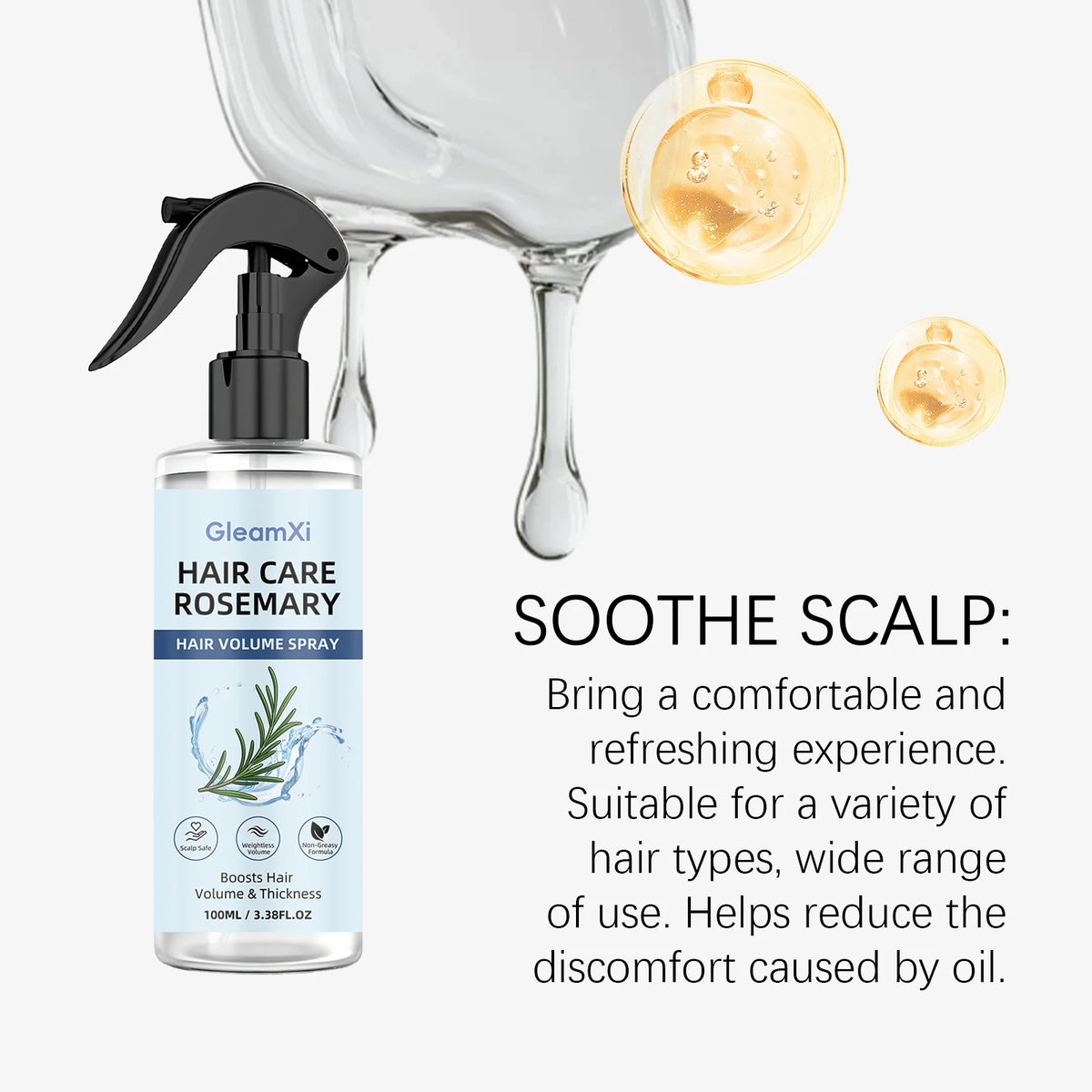 Rosemary Volumizing Leave-In Hair Spray Mist 100ml | All Hair Leave-In Hair Spray HIP
